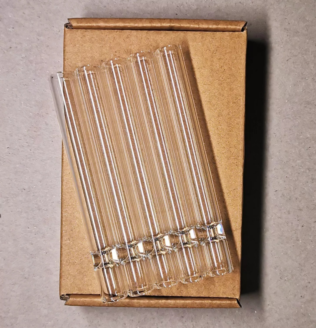 20 PCS transparent Thick Pyrex Glass Chillum Tobacco Pipe Diameter 12mm US