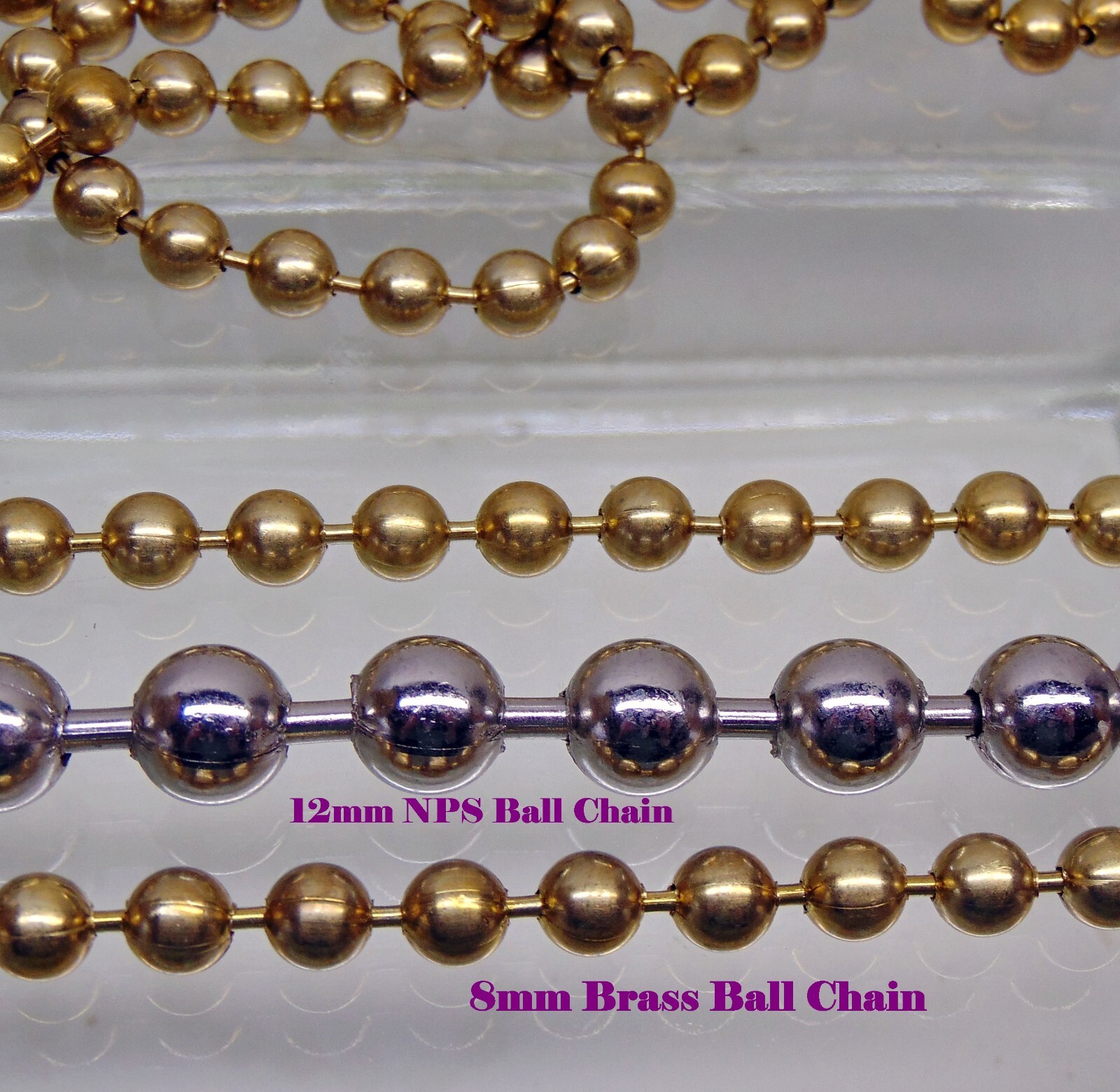 Solid Brass BALL CHAIN Bulk Lengths 8mm / #15 ~ 3 to 50 feet ~ Nickel free