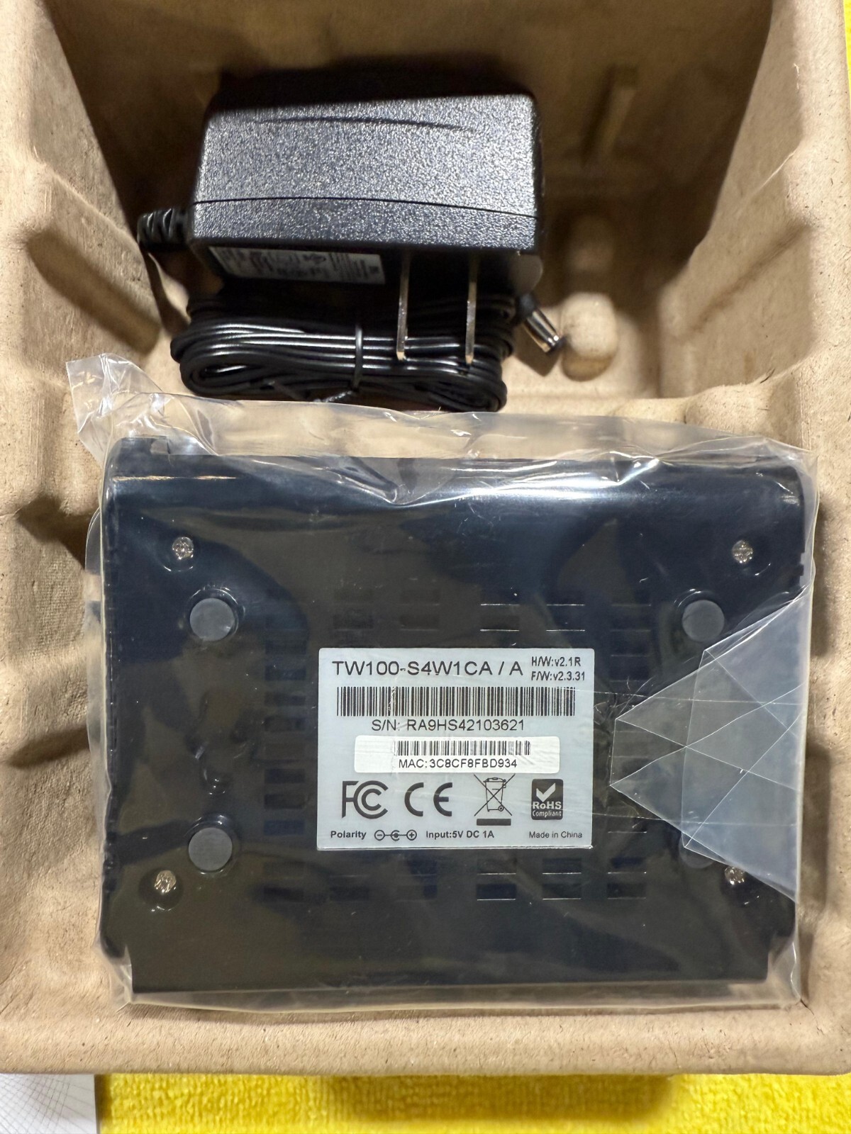 Trendnet 4-port High Speed Broadband Router Model TW100 S4W1CA Black