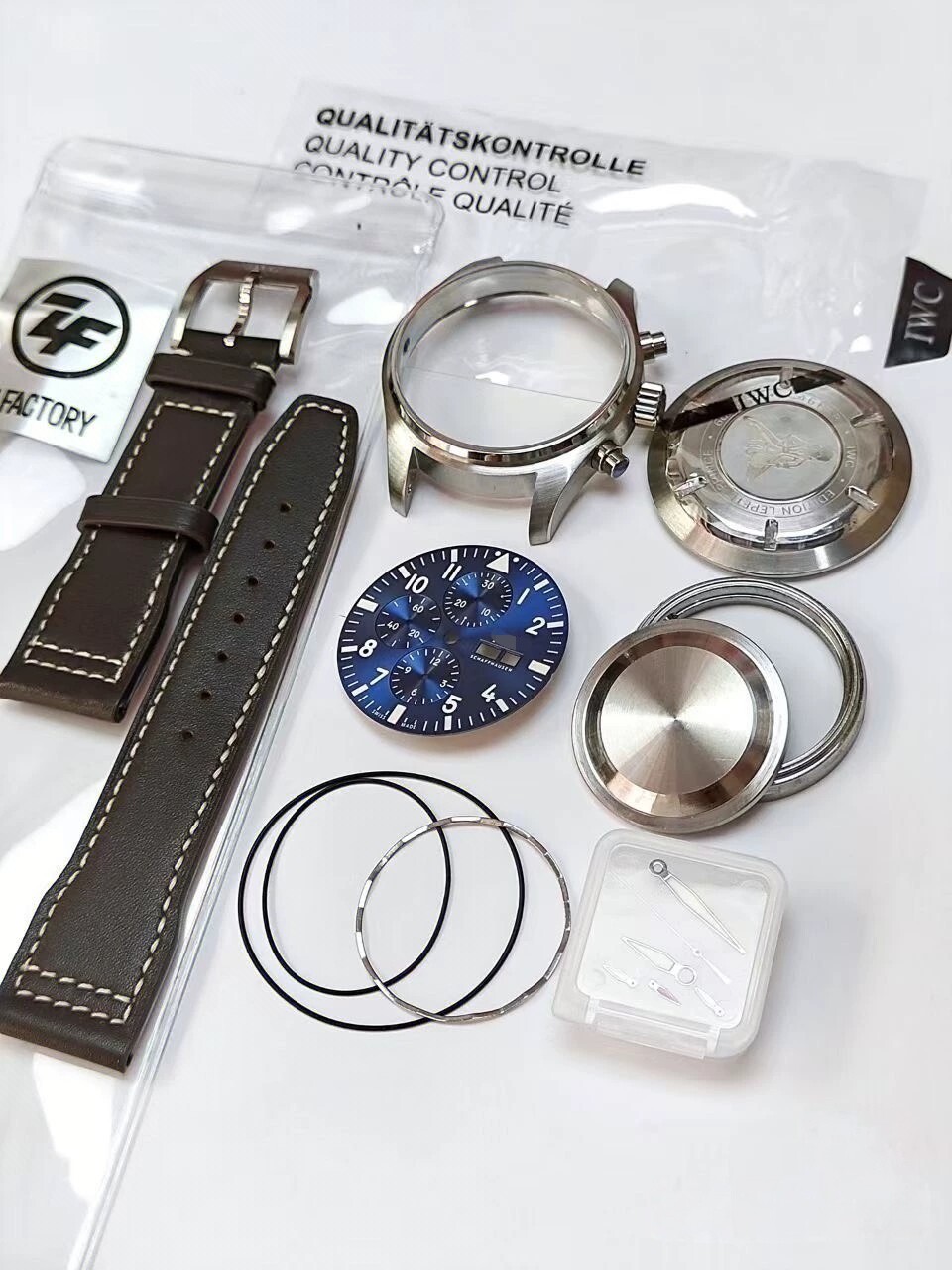 43mm Stainless Steel Watch Case With Band for IWC Pilot series ETA7750