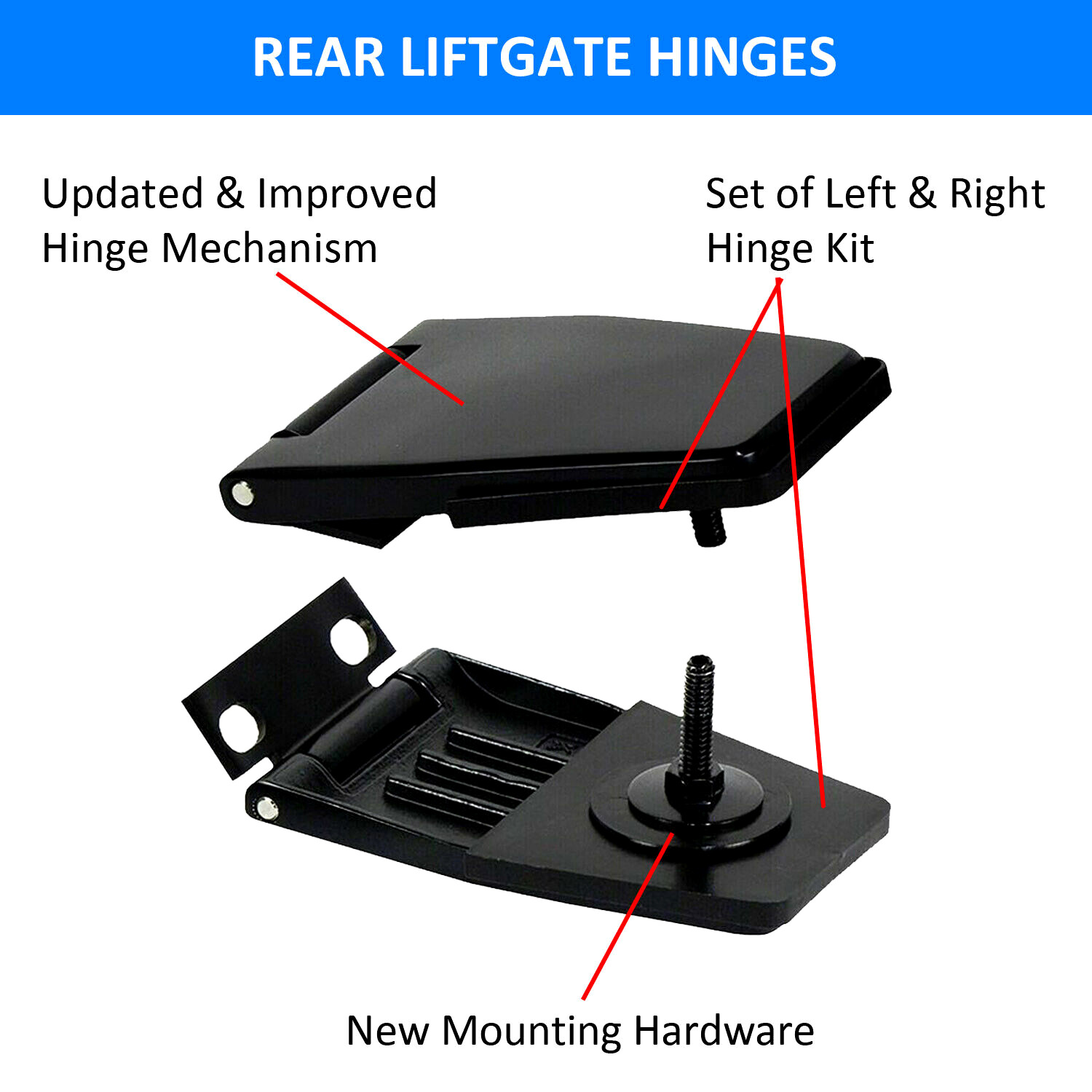 Hardtop Liftgate Glass Hinges Stainless for Jeep Wrangler YJ TJ 87-06 50516
