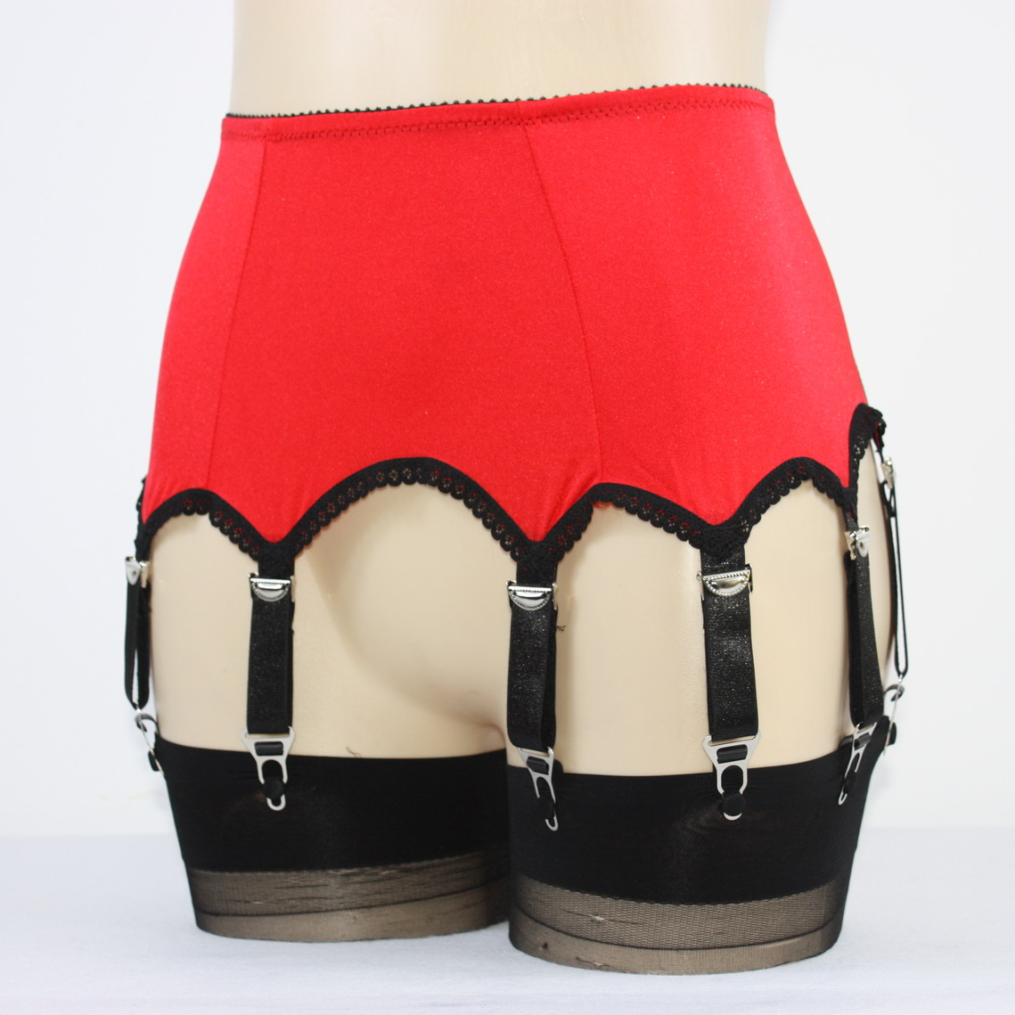 Alacki Retro Style 8 Straps Garter Belts Plain Color Suspender Belt Underwear