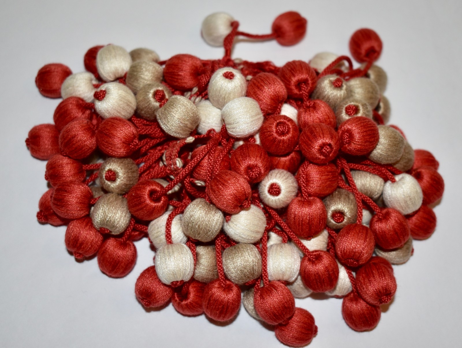 2.67 yd (96") Samuel & Son VERANDA LINEN TASSEL FRINGE Geranium Coral 3.5"w Trim