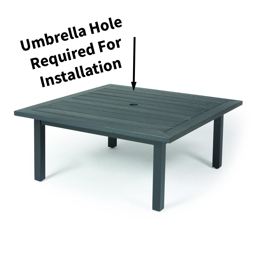 14 In. Rectangle Outdoor Propane Gas Fire Pit 15,000 BTU Stone Look / Lava Rocks