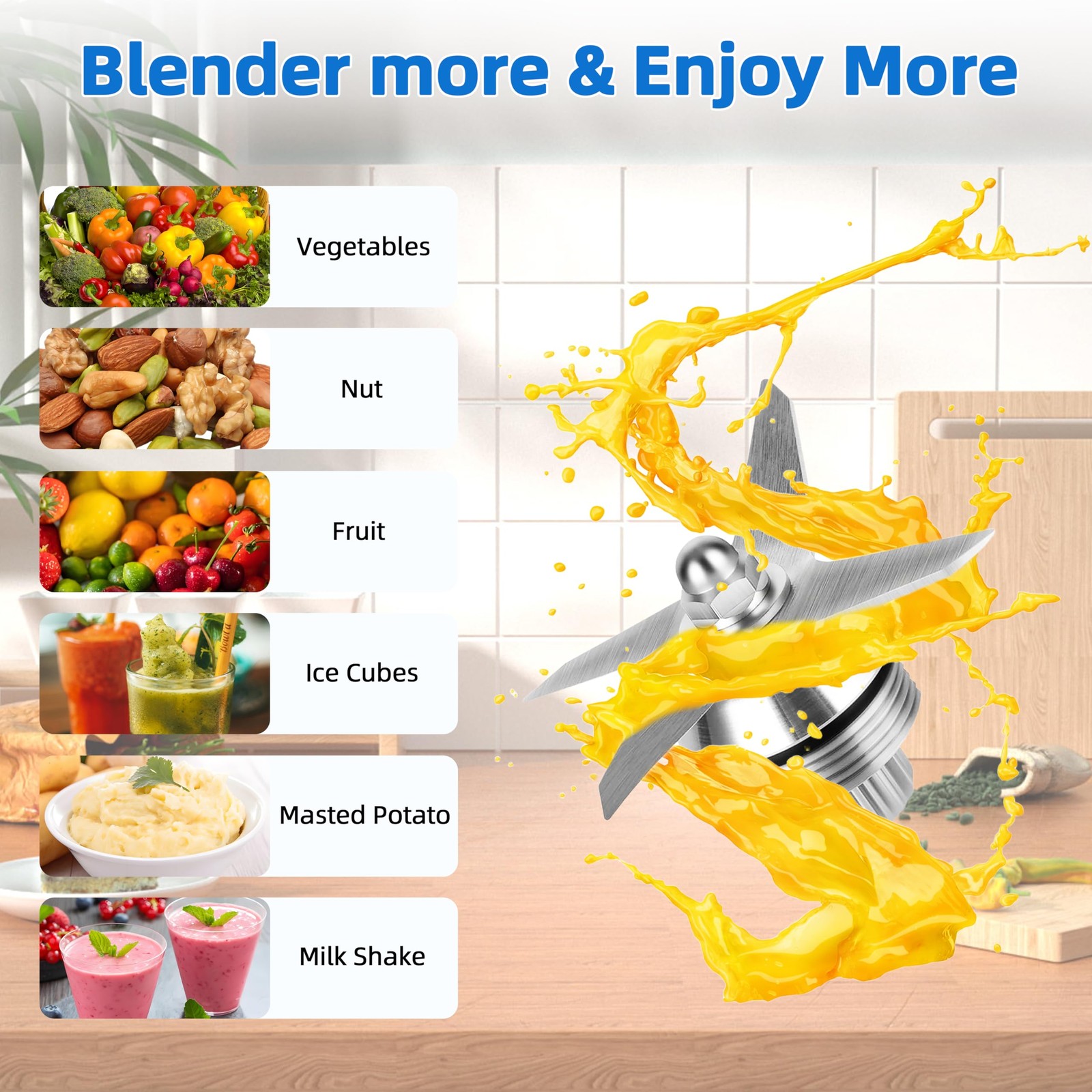 Stainless Steel Blender Pitcher 48oz, Replace for Vitamix 5000 5200 6300 6500...