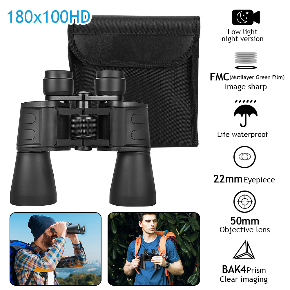 180x100 Military Zoom Powerful Binoculars Day/Low Night Hunting Camping Outdoor
