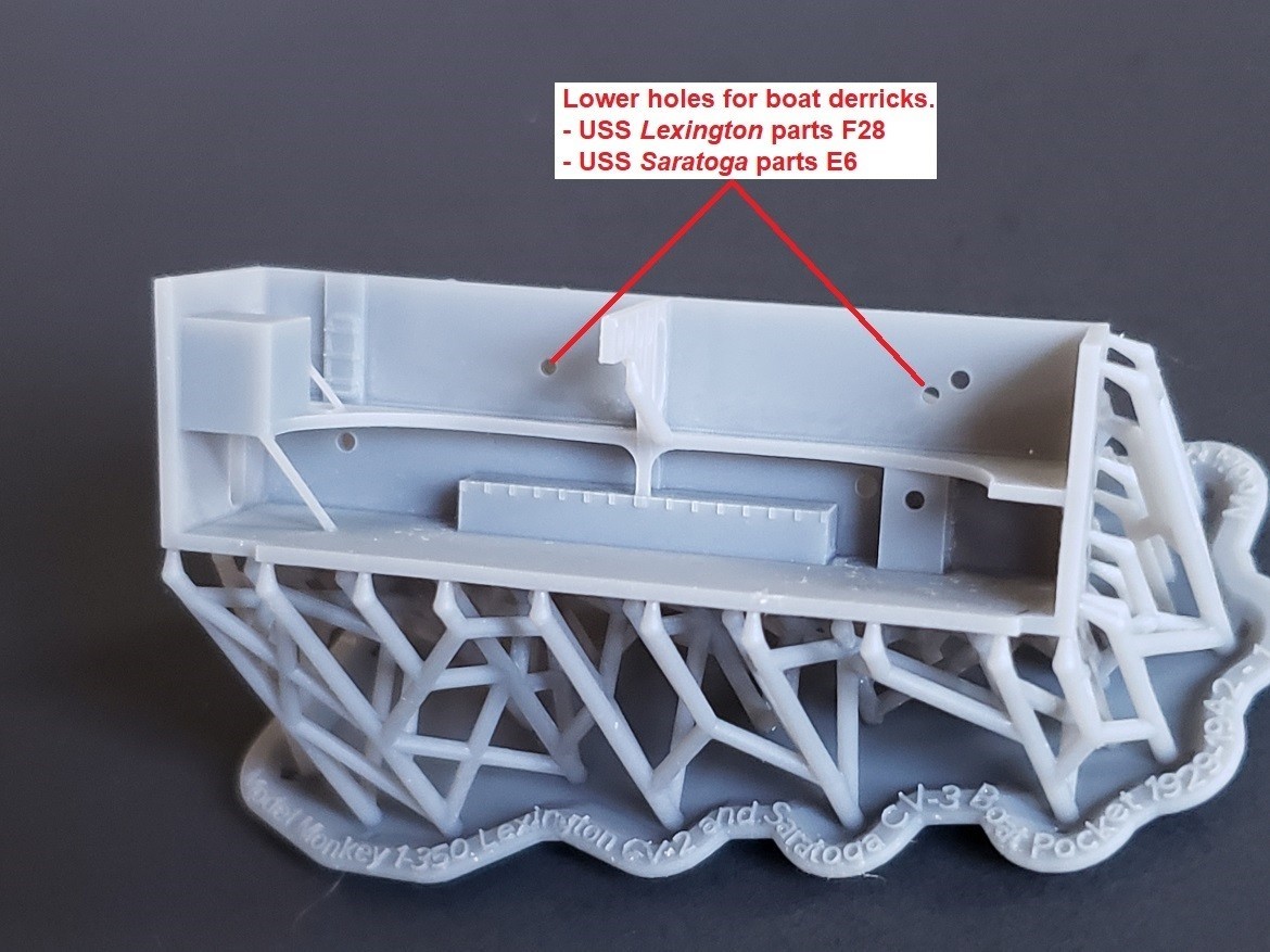 1/350 USS Lexington CV-2 and USS Saratoga CV-3 boat pockets, 1928-1942