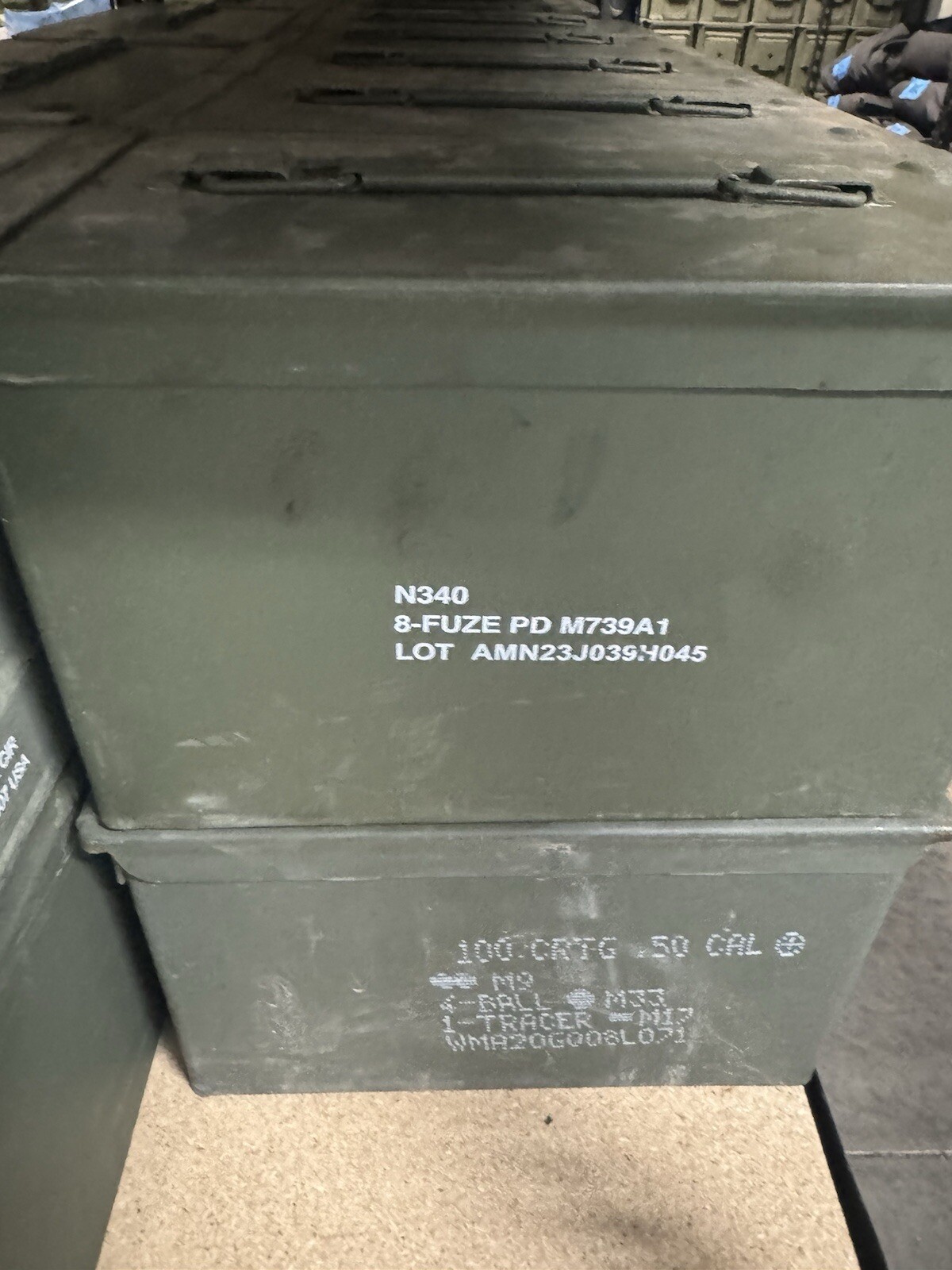 Lot Of (2) M2A1 / M2A2 USGI Metal Ammo Can Box