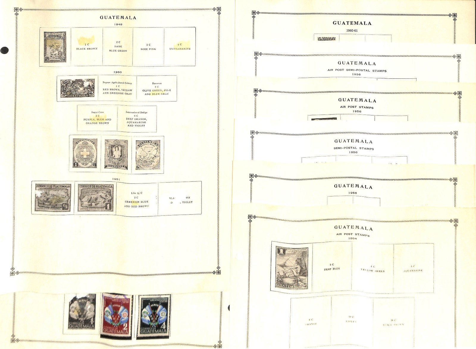 Guatemala Stamp Collection on 50 Scott International Pages, 1871..1986 (BB)