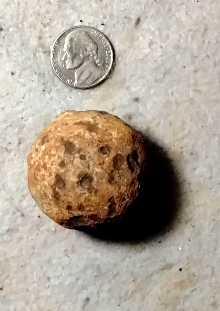 1.5 inch Civil War relic US iron grape shot found in Henrico Co. Va. James River