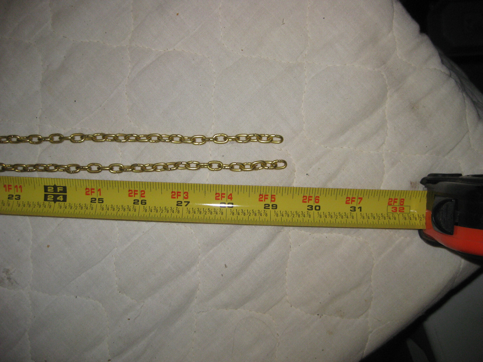 NOS Small Elongated Solid Brass Chain for Crafts and Jewelry 3 FIVE FOOT PCS !!