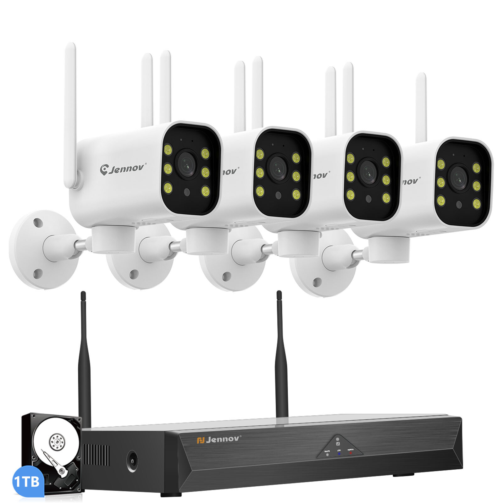 JENNOV Security Camera System Outdoor Wireless Audio Wifi Home CCTV 5MP 10CH NVR