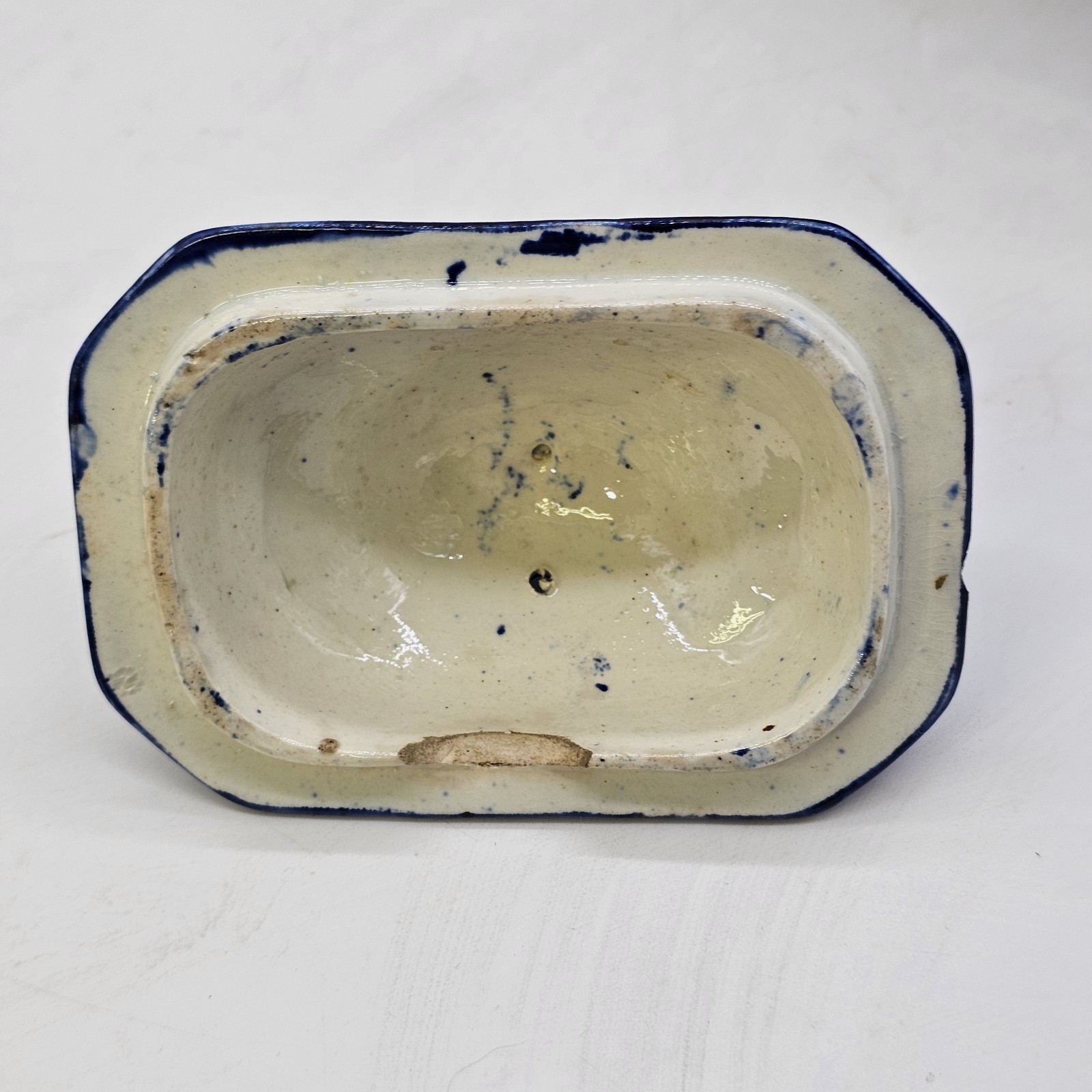 Historical Dark Blue Staffordshite Teapot Winter Sleigh Scene Circa 1825