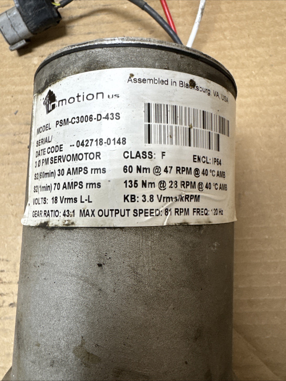 CROWN PSM-C3006-D-43S MOTOR CVVMS-5085-43 CROWN PART