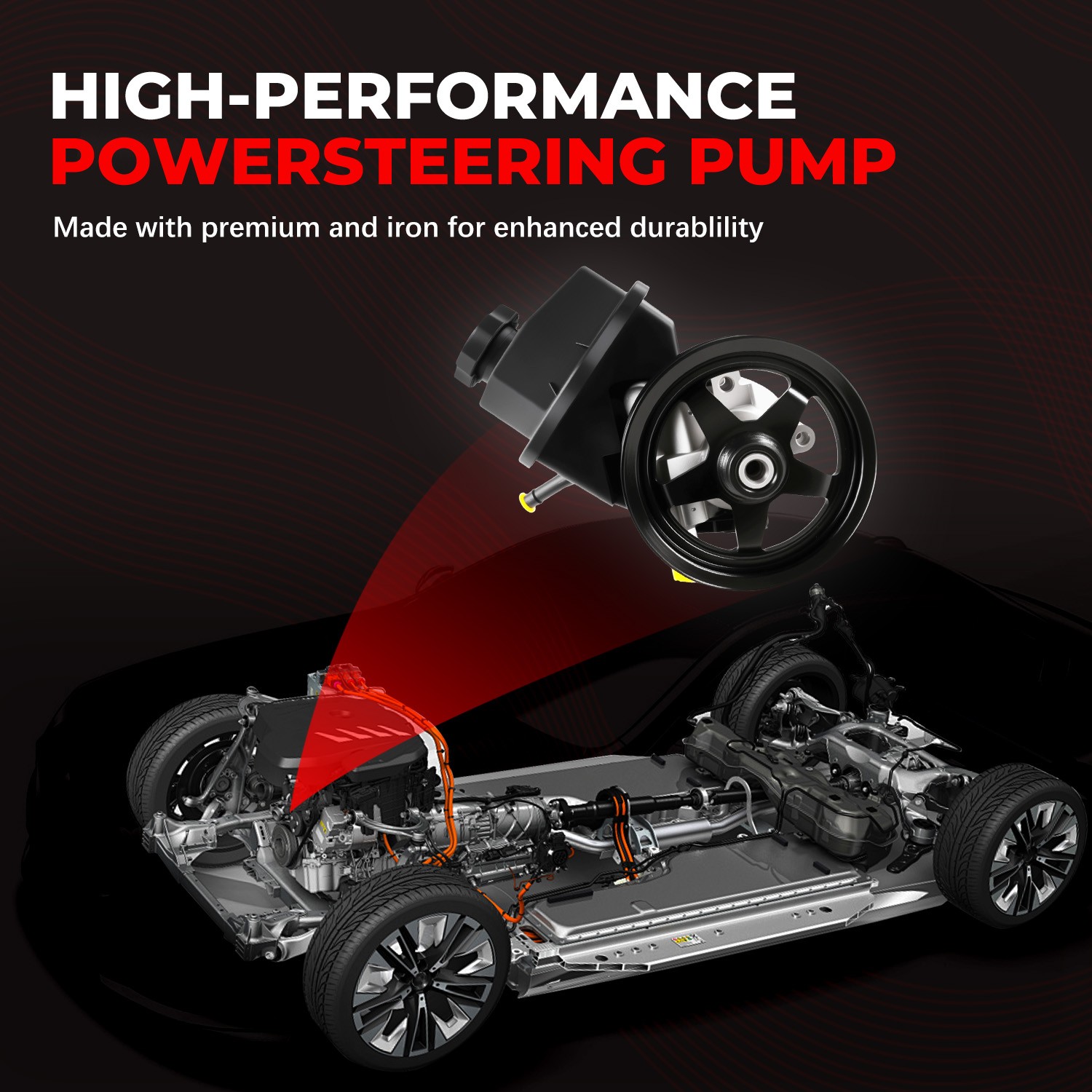 Power Steering Pump w/ Reservoir Pulley 20-69989 For Chevrolet Impala Monte 3.5L