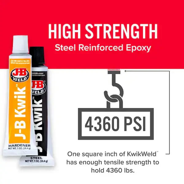 J-B Weld 8276 KwikWeld Quick Setting Steel Reinforced Epoxy - Dark Grey 2 oz