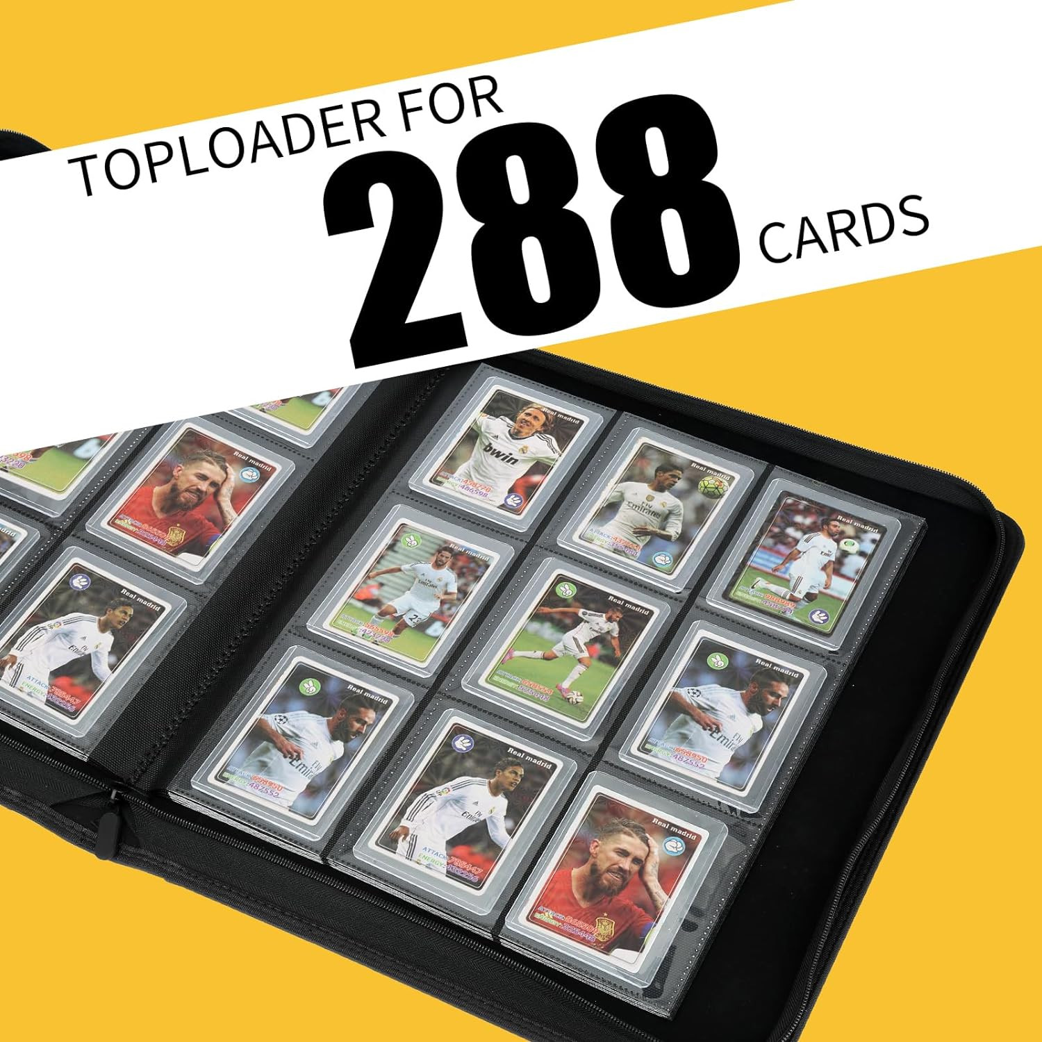 Toploader Binder,Toploader Hard Cases, 9-Pocket Pages Sleeves Hold up 288 Cards.