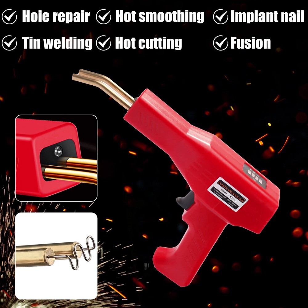 Plastic Welder Kit Soldering Hot Stapler Bumper Repair Welding Gun 200 Staples