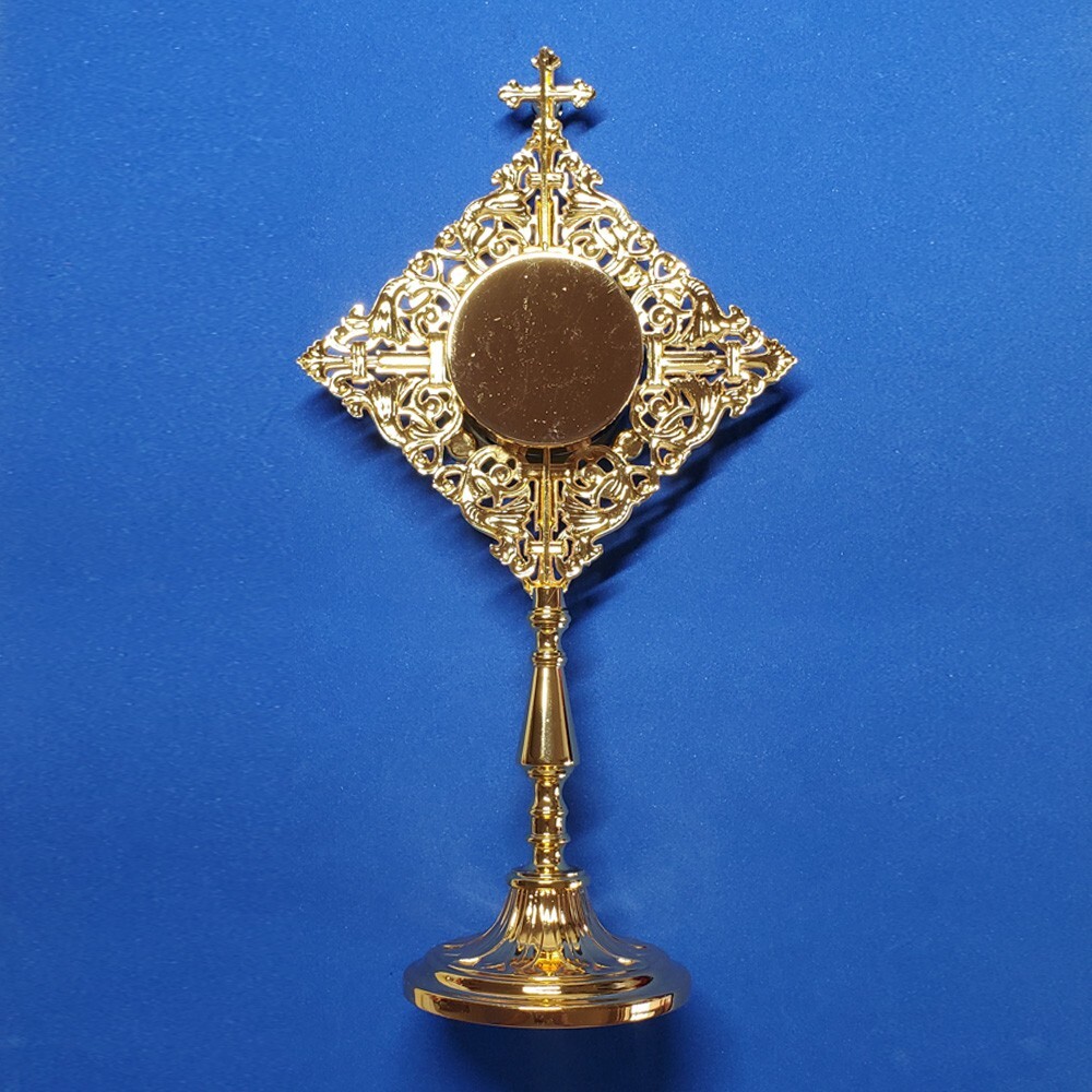 Brass Standing Reliquary Relic Holder Catholic Church Supply