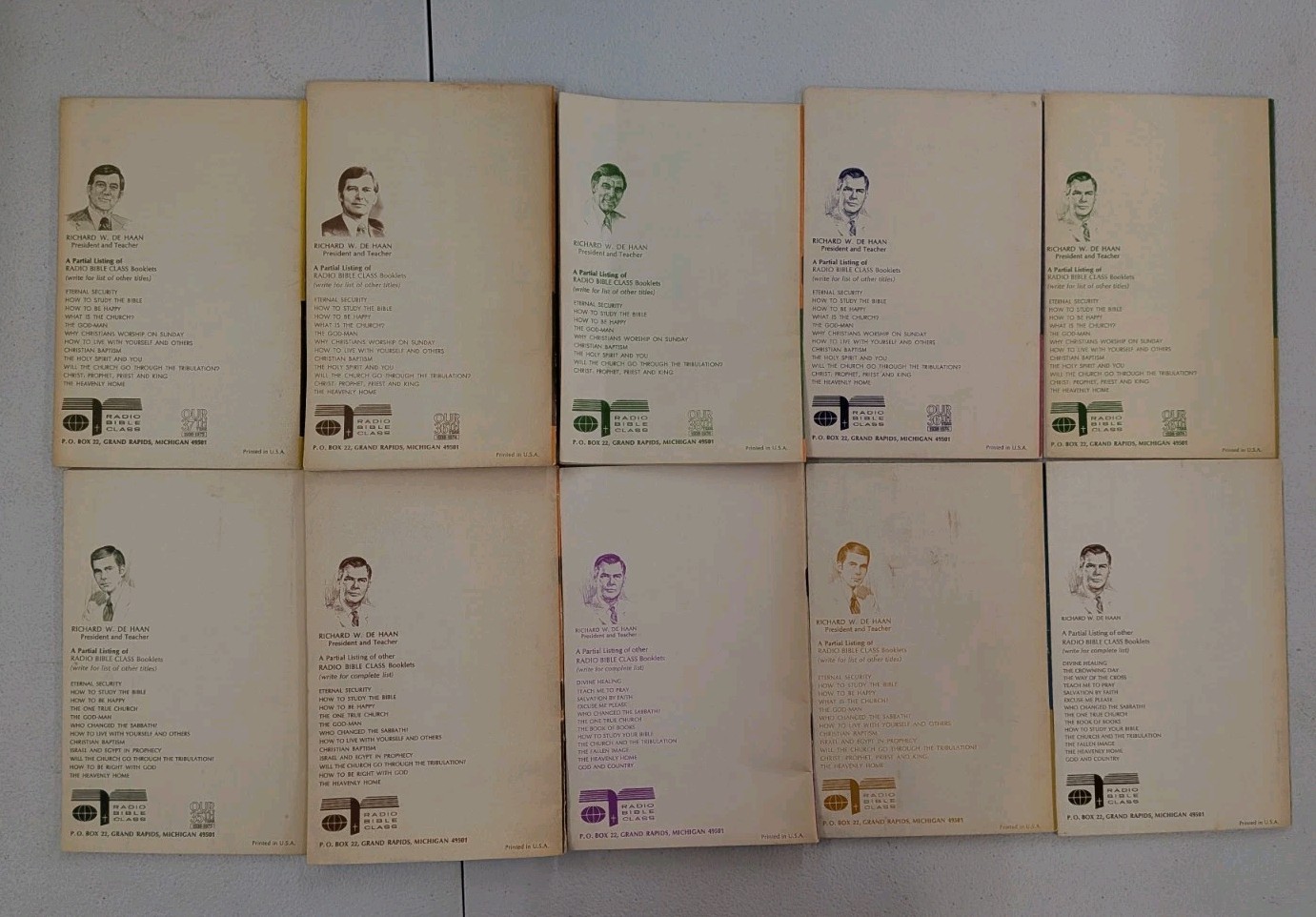 Lot of 23 Richard W. DeHaan Radio Bible Class Booklets