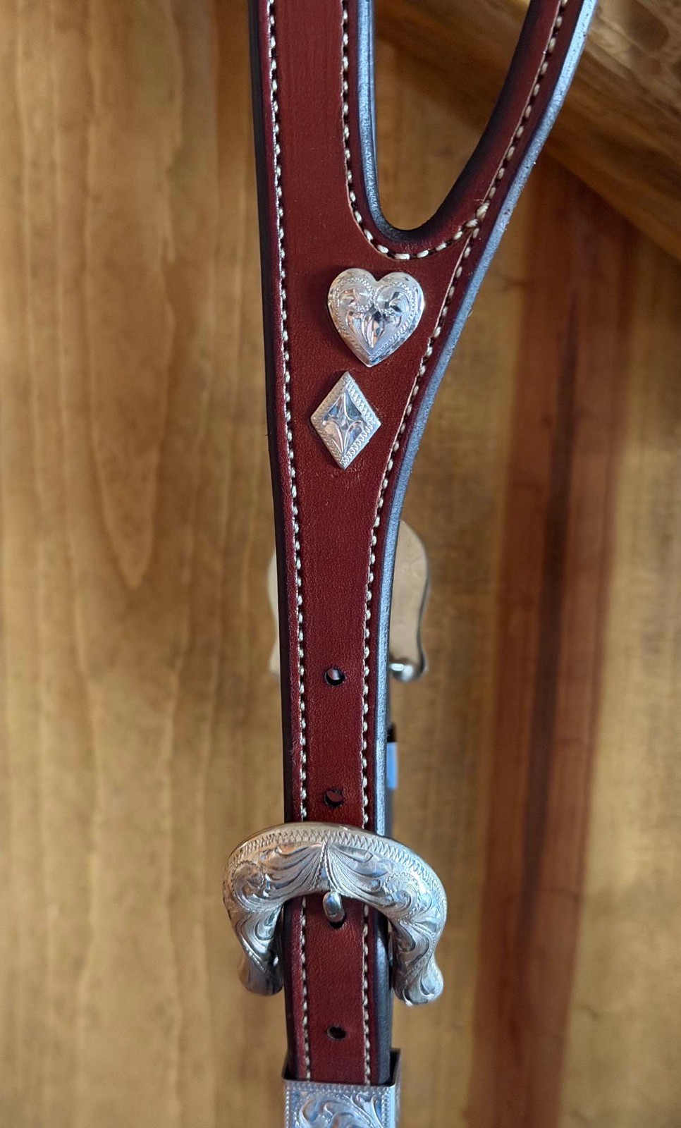 EXQUISITE Sterling SILVER Card Suit FIXED EAR HEADSTALL By TONY Of NEVADA