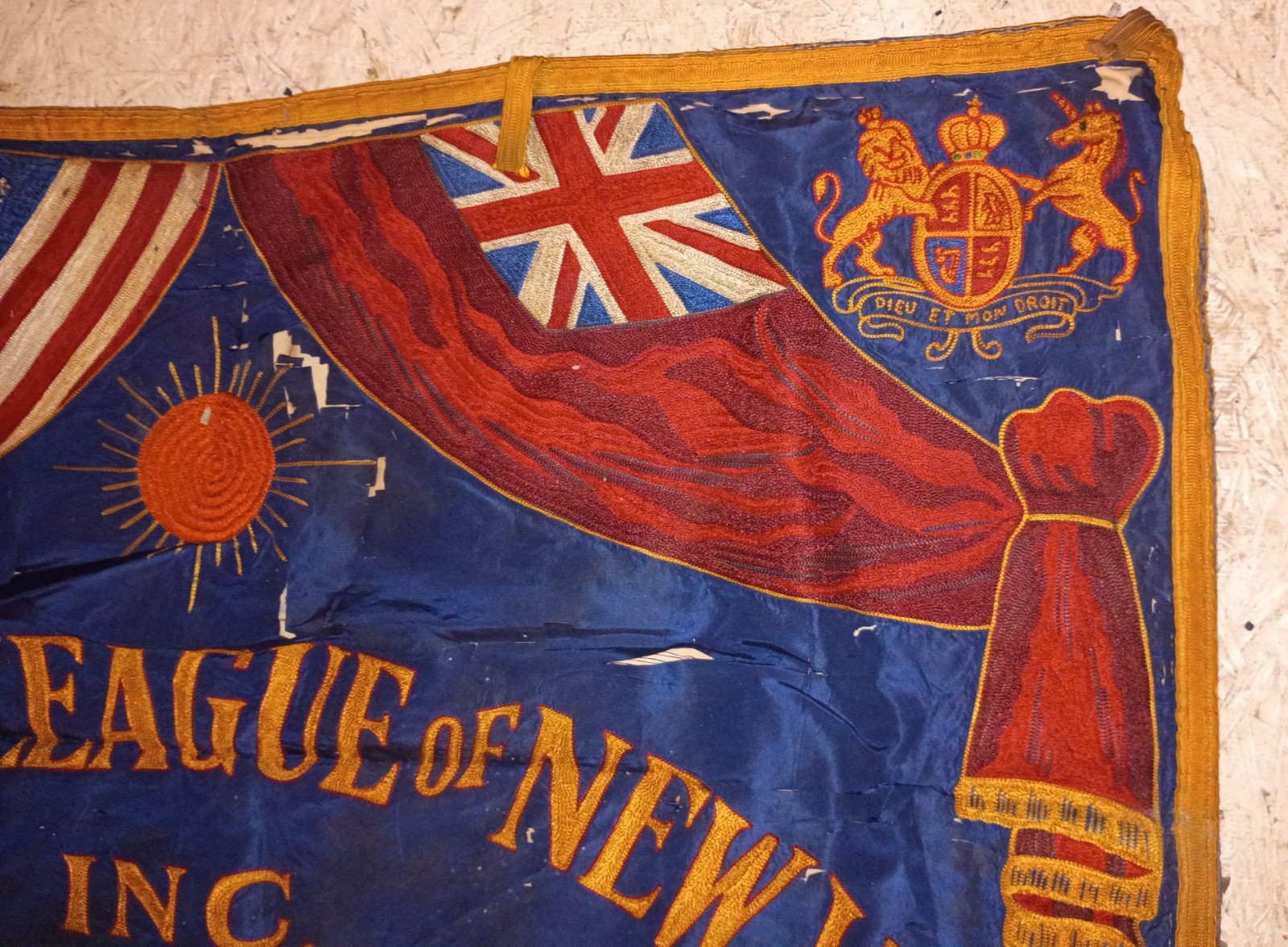 C1920 NY Afro-Caribbean Fraternal/Mutual Aid Society Banner~The Antillean League