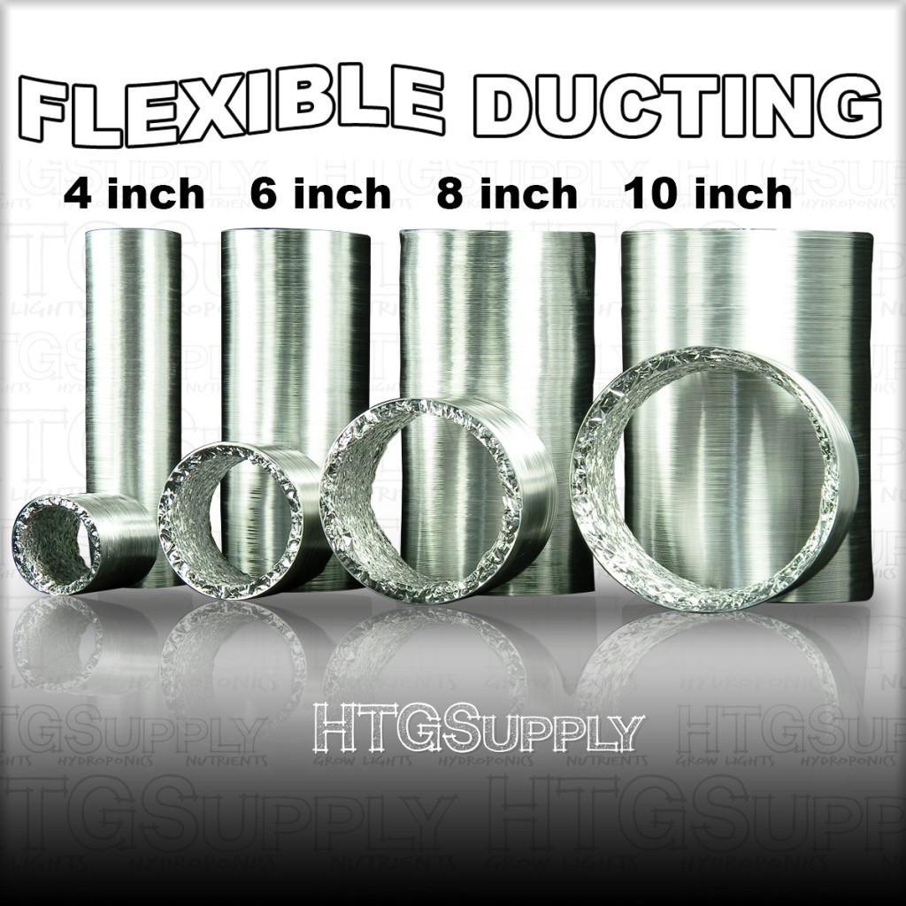 4 6 8 10 FLEXIBLE Aluminum DUCTING HOSE 8 25 ft EXHAUST DUCT AIR VENT fan foot w
