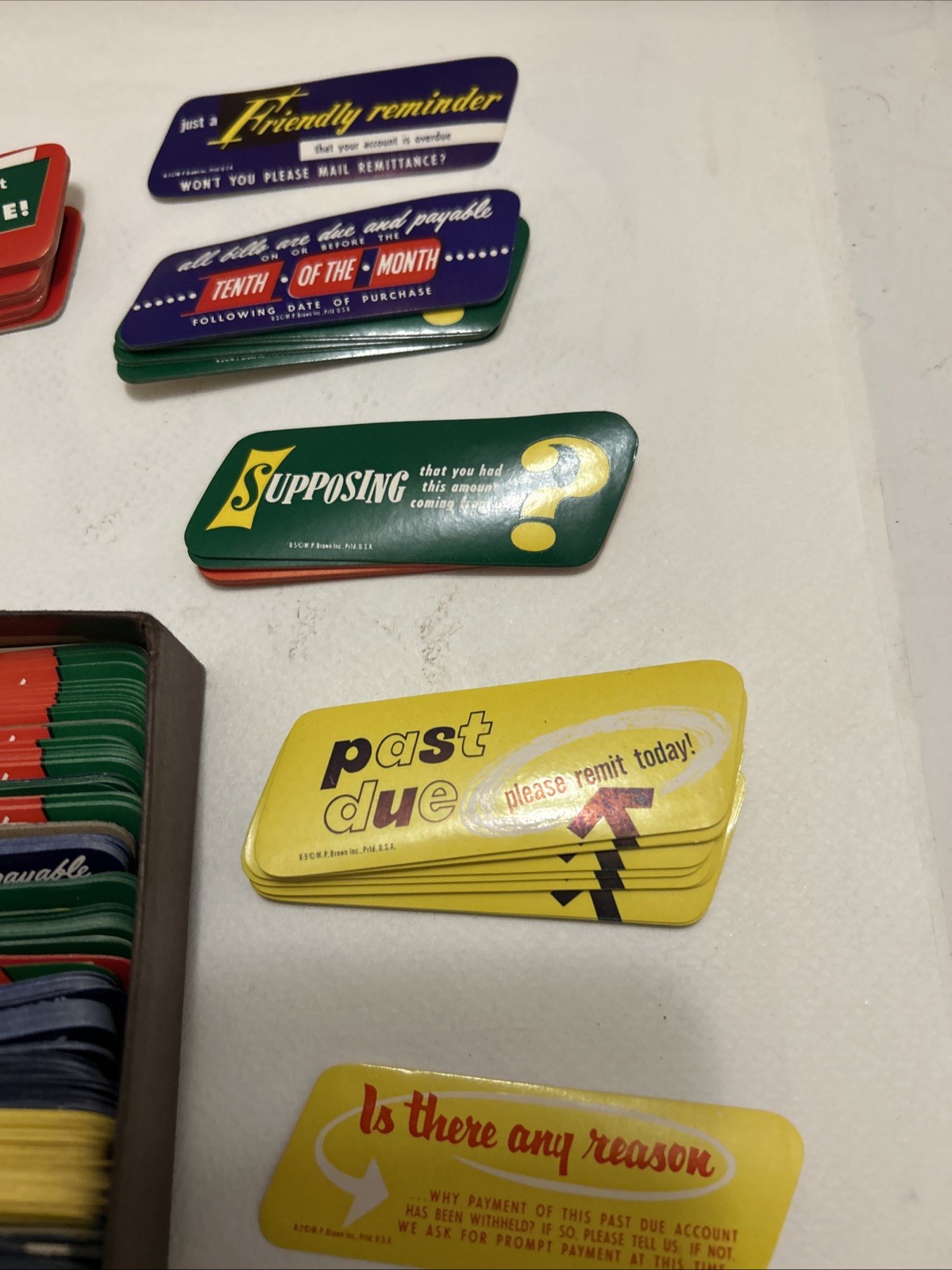 Vintage 1950's Past Due Bill Reminders - Dozens Lick & Stick Style Labels - NOS!