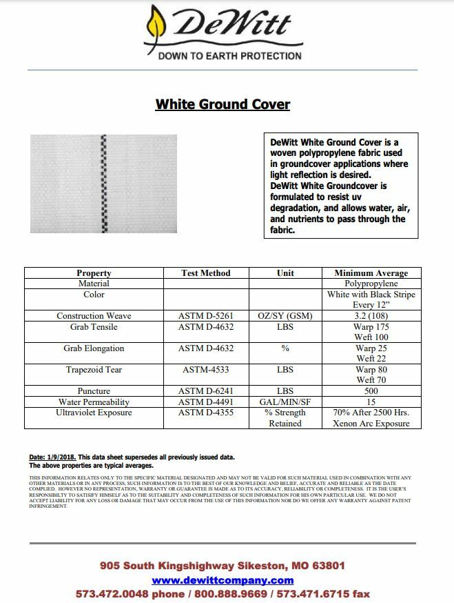 DeWitt White Woven Ground Cover 12 FT X 300 FT FOLDED!!!!!!!!!!
