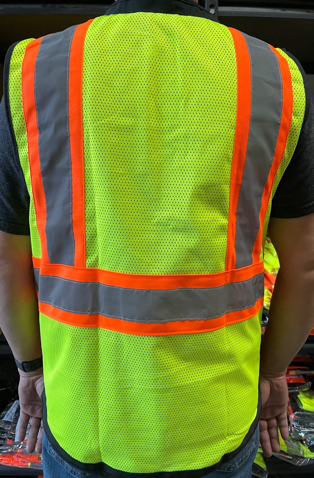 Surveyor RED/ Yellow Two Tones Safety Vest, ANSI/ ISEA Photo ID Pocket #802-RD