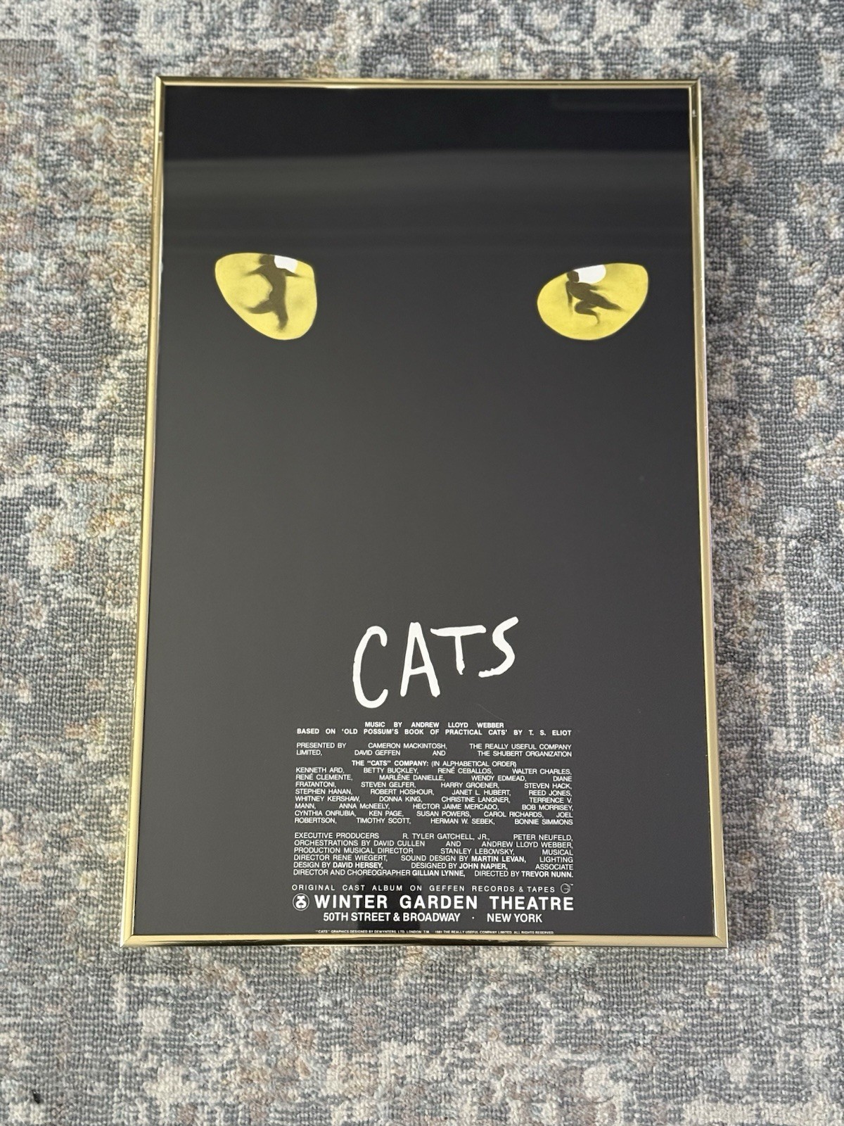 Vintage 1981 “CATS” Musical @ Winter Garden Theater New York Framed Poster