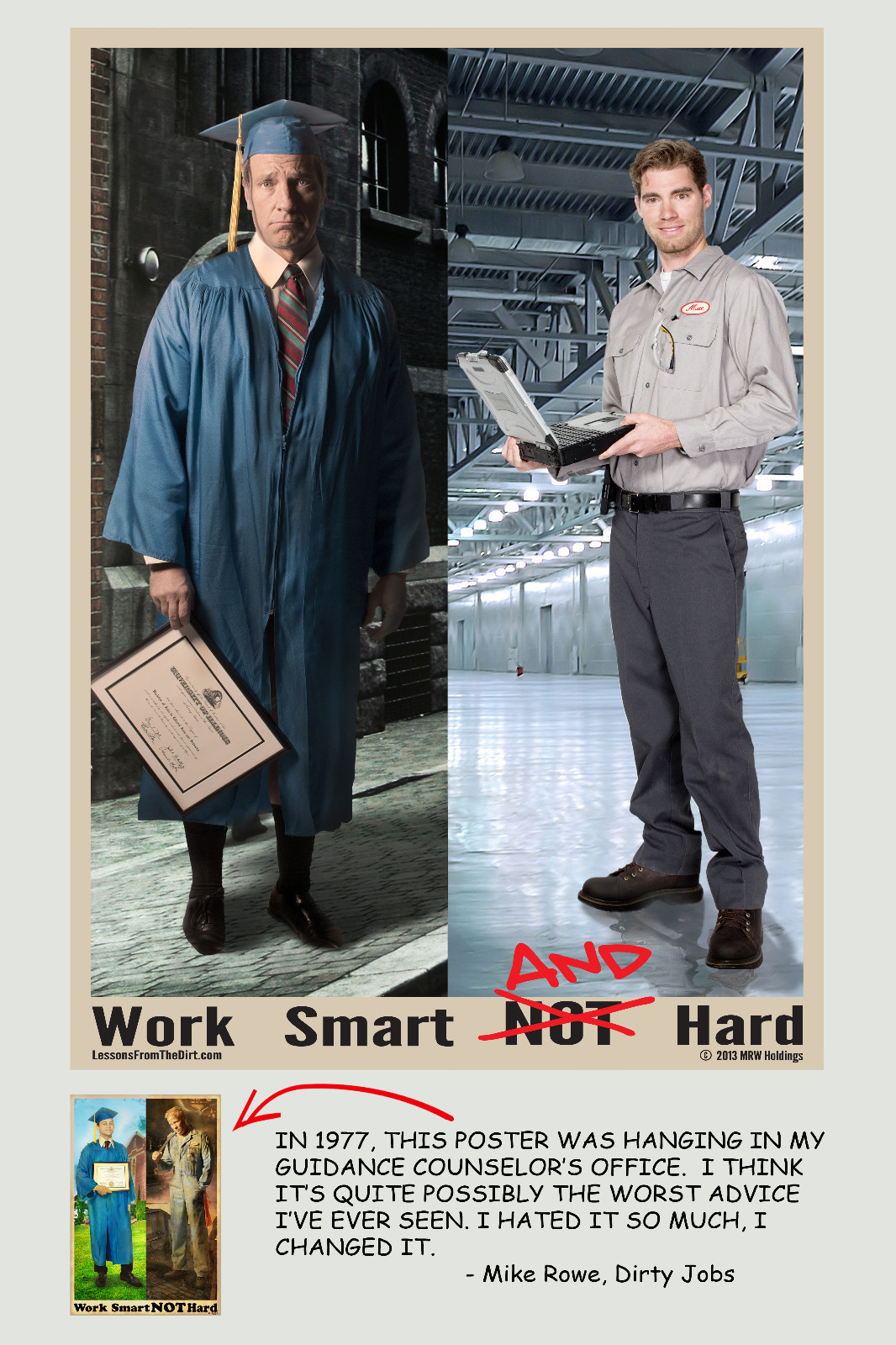 Mike Rowe - Work Smart AND Hard Poster