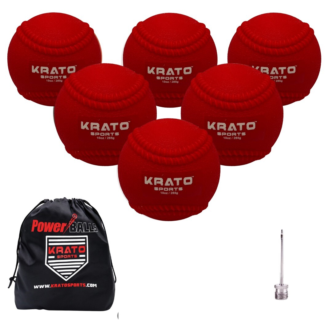 KRATO Hitting Power Balls |  Youth Plyo Ball with Seams | Weighted Baseballs