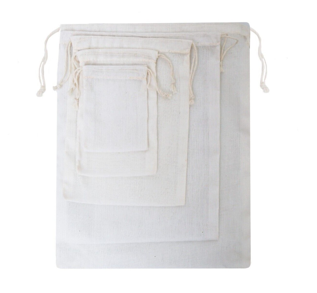 Biglotbags - Premium Poly Cotton Double Drawstring Reusable Muslin Bags