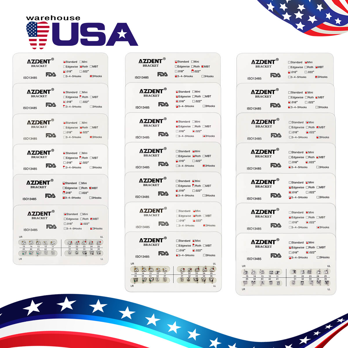 Dental Orthodontic Brackets Braces/ Glue Bonding Light Cure Resin Composite Kit