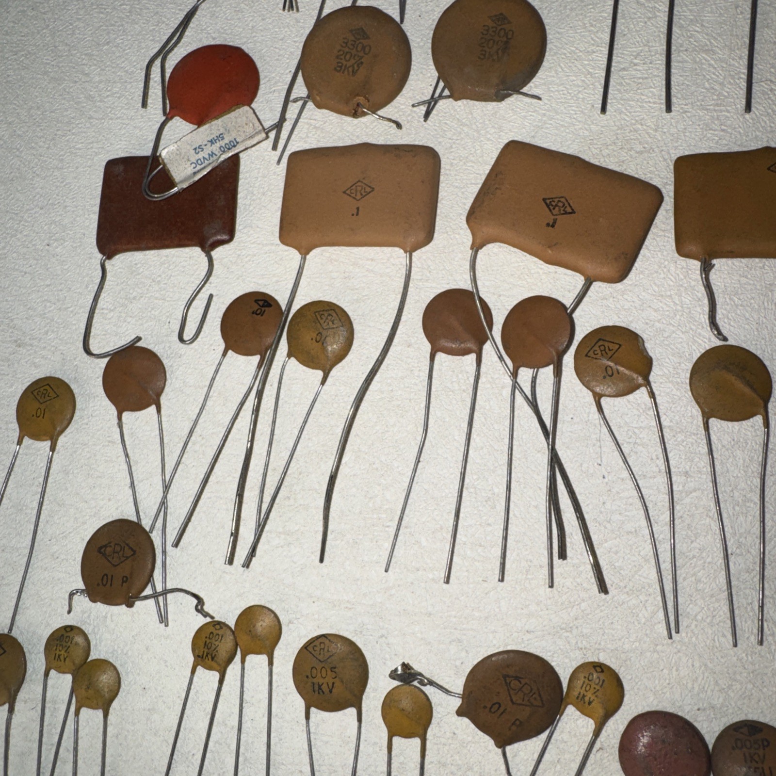 Assorted Lot of 100+ Ceramic Disc Capacitors - Variety Values, Power & Brands