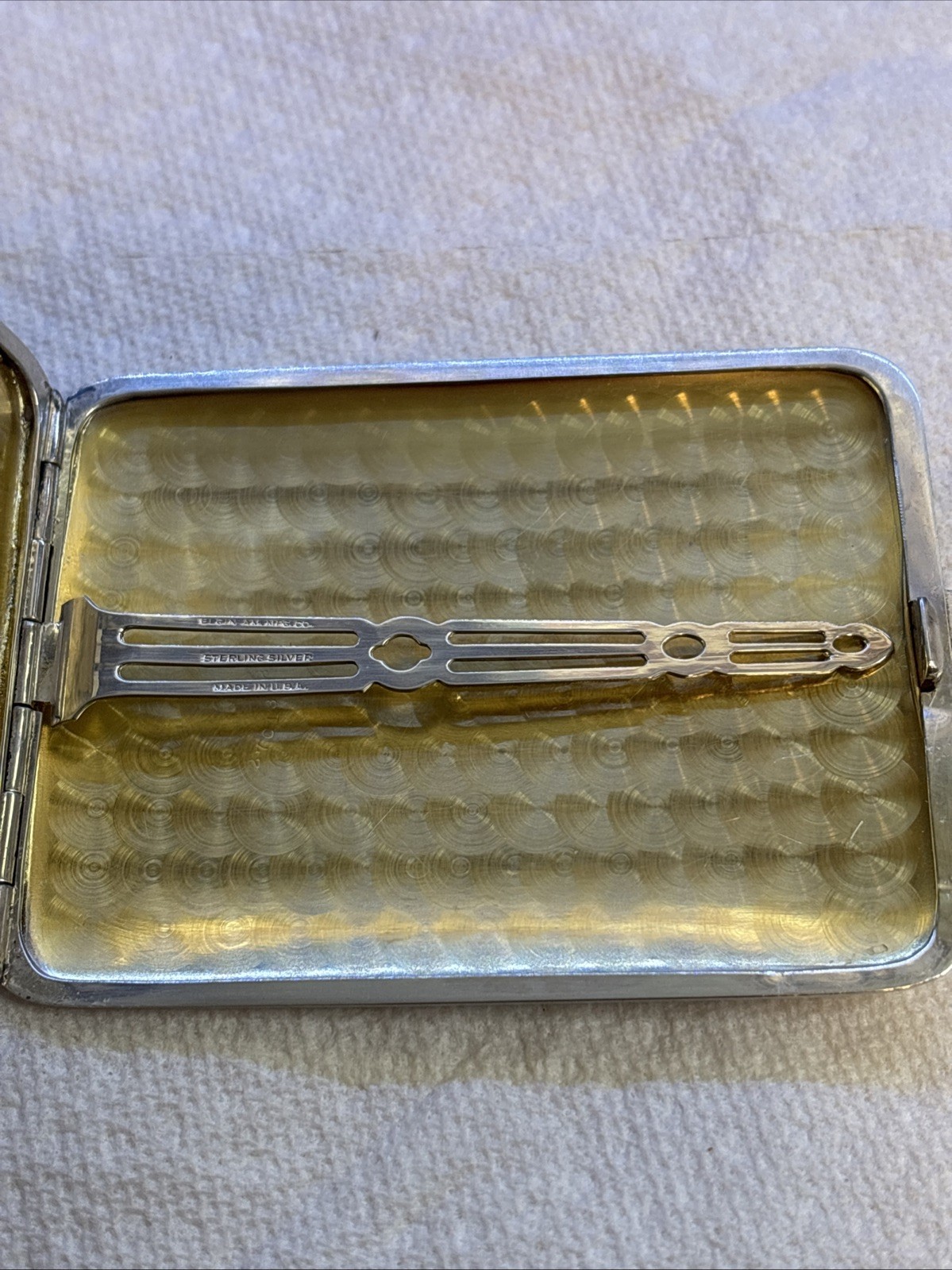 Vintage Elgin Cigarette Case Sterling Silver Not Engraved Springs Are Good USA.