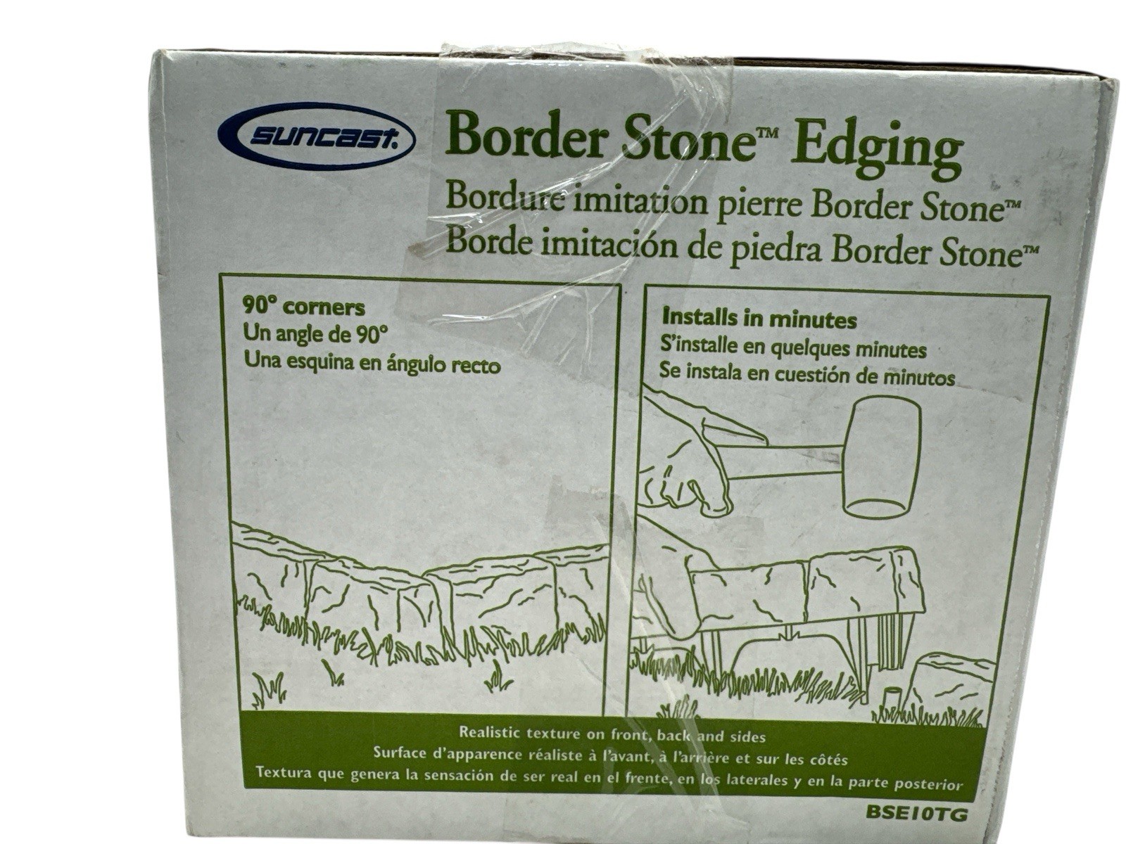 Suncast 10 Ft Pound In Landscape Edging Stone Color BSE10TG New