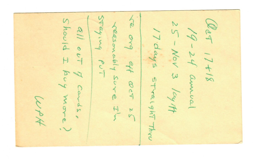 1959 NY Washington RPO Train 137 Postal Card Toms River NJ Maurice River (C086)