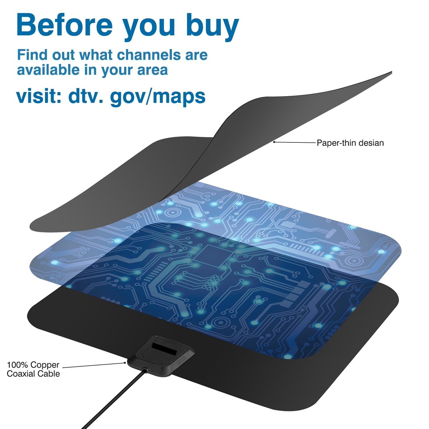 5600 Miles Digital TV Antenna Indoor HDTV Amplified Signal Booster 4K HD 1080P.
