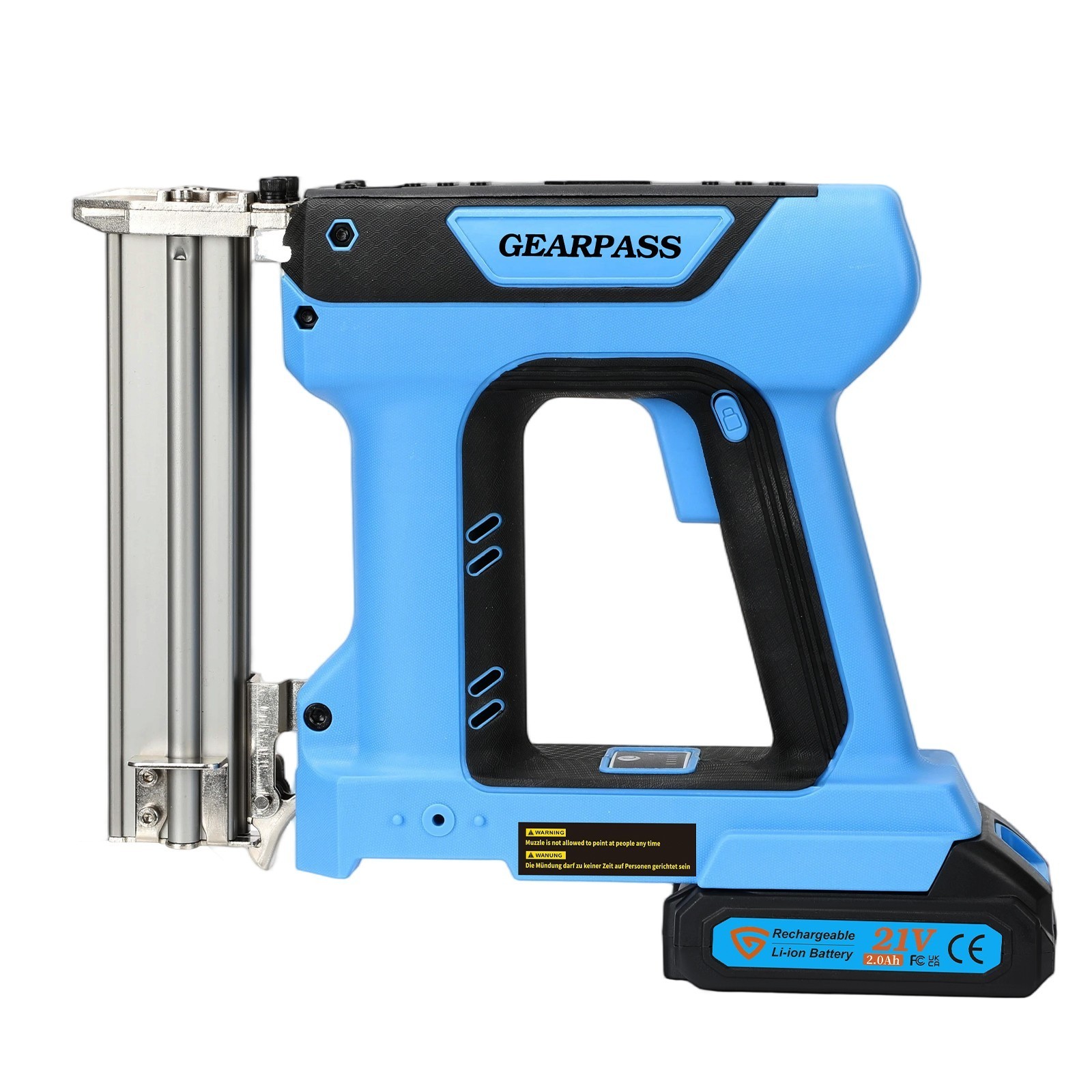 21V 2 in 1 Cordless Nail Gun Brad Nailer with 18 GA w/ Charger & 2 Batteries