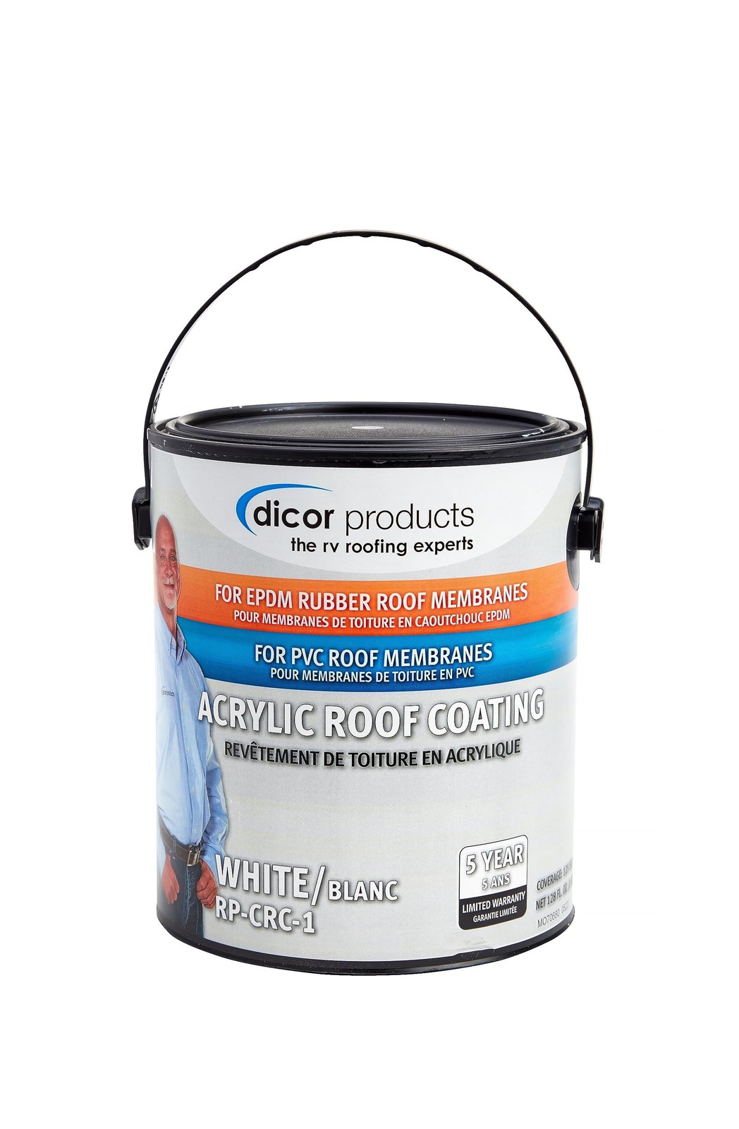 Dicor RP-CRC-1 EPDM Rubber Roof Acrylic Coating Part 2 - White, 1 Gallon