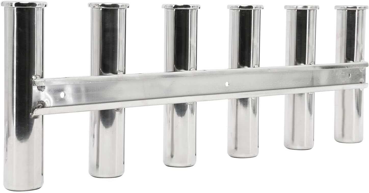 6 Tubes Boat Rod Holder Stainless Steel Boat Fishing Rod Rack for Yacht/Truck RV
