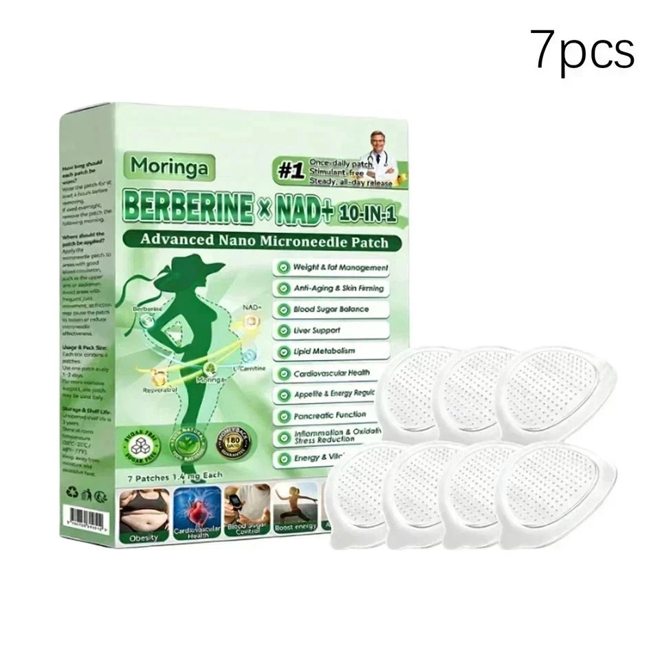Moringa Berberine 10-in-1 Advanced Nano Microneedle Patch (7pcs/box)*