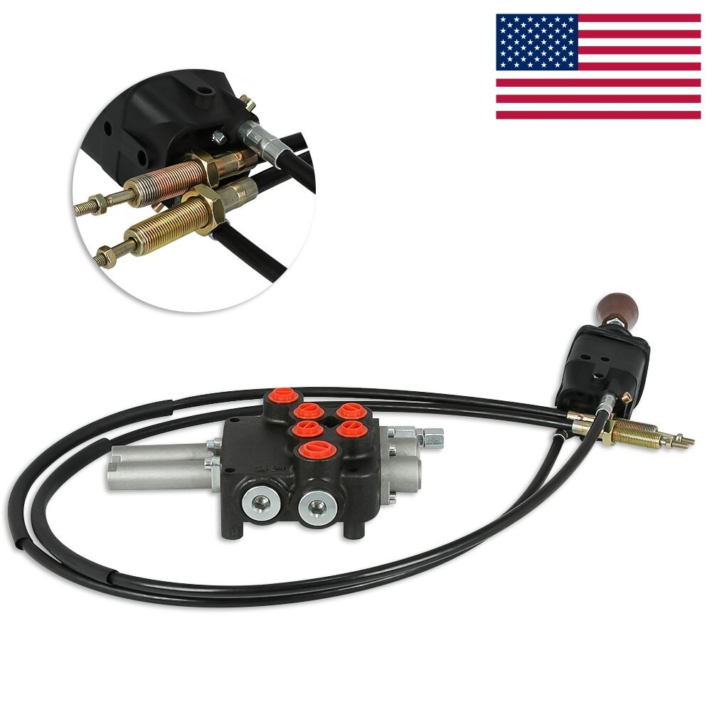 P80 Remote Control Valve Kit: 2 Spool Valve 80lpm/ 21gpm /Joystick / Cables New