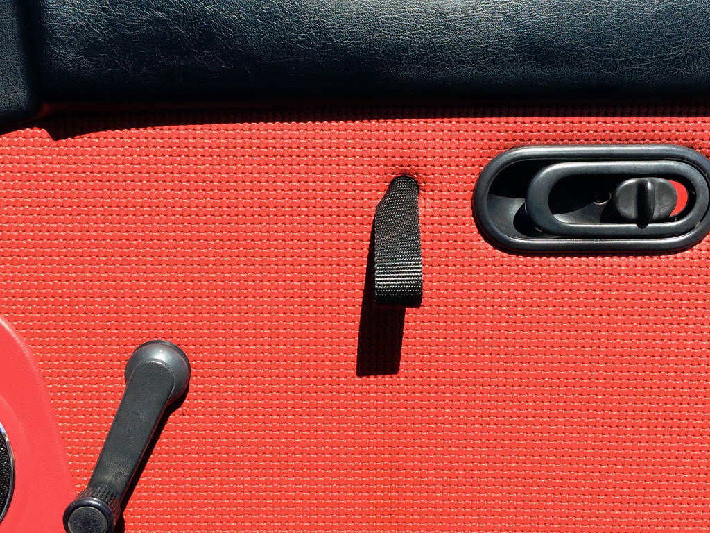 Porsche RS style door pull straps for Miata, Honda, Nissan, Subaru race interior