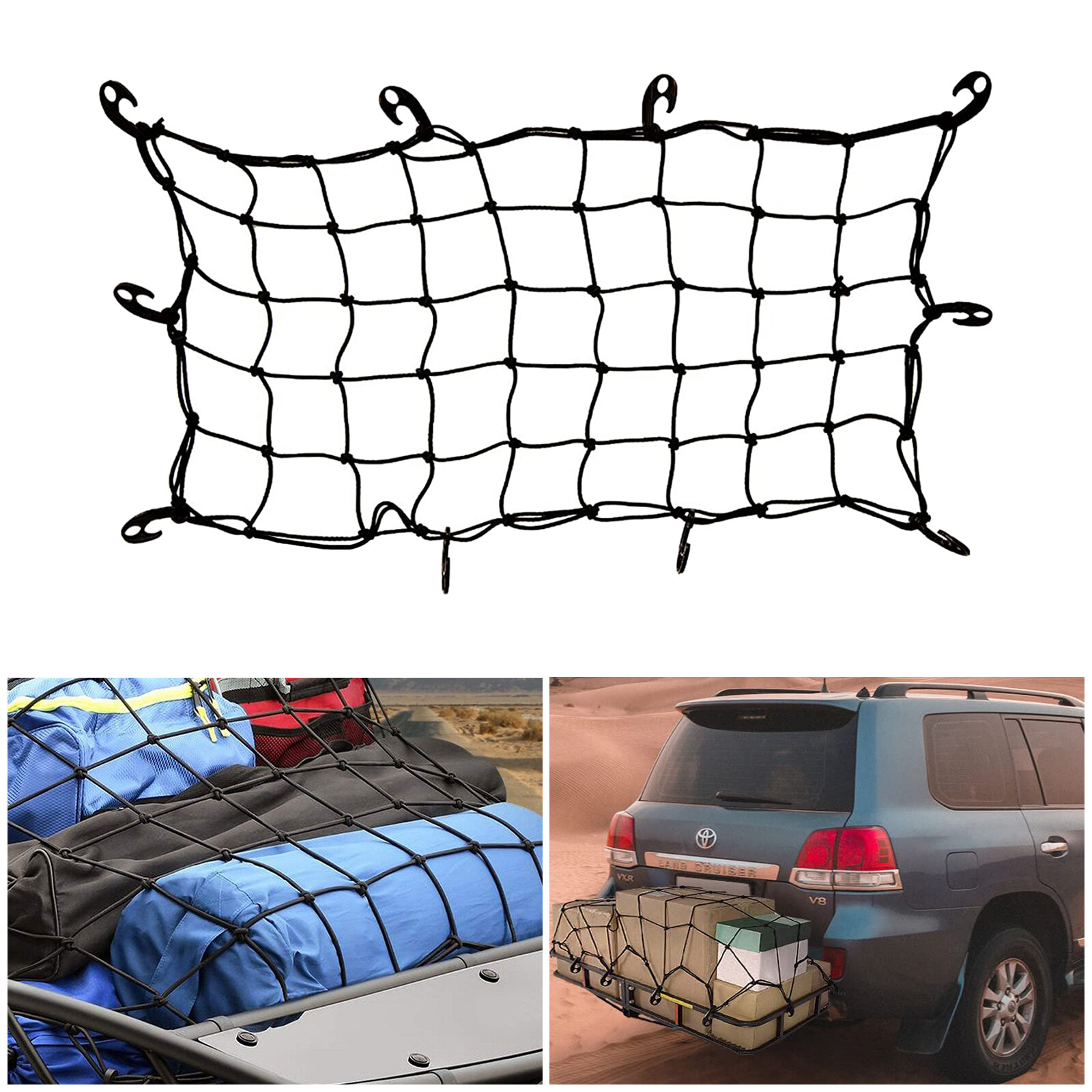 MeeFar Hitch Mount Cargo Carrier 53"x19"x5.5" Tail Basket & Waterproof Bag Combo