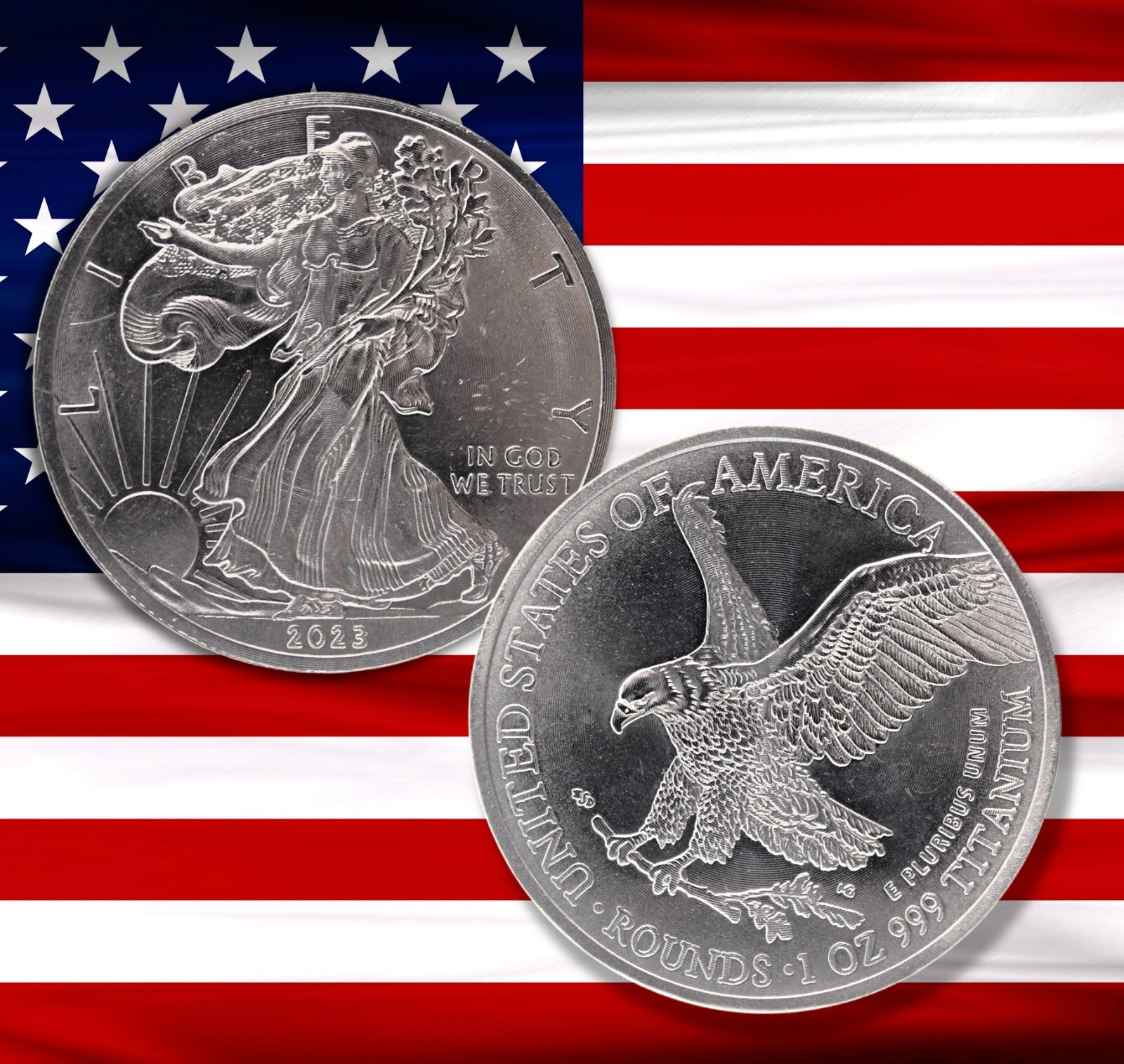 2023 American Eagle Liberty Walking Coin TROY OUNCE OZ .999 Pure TITANIUM Round