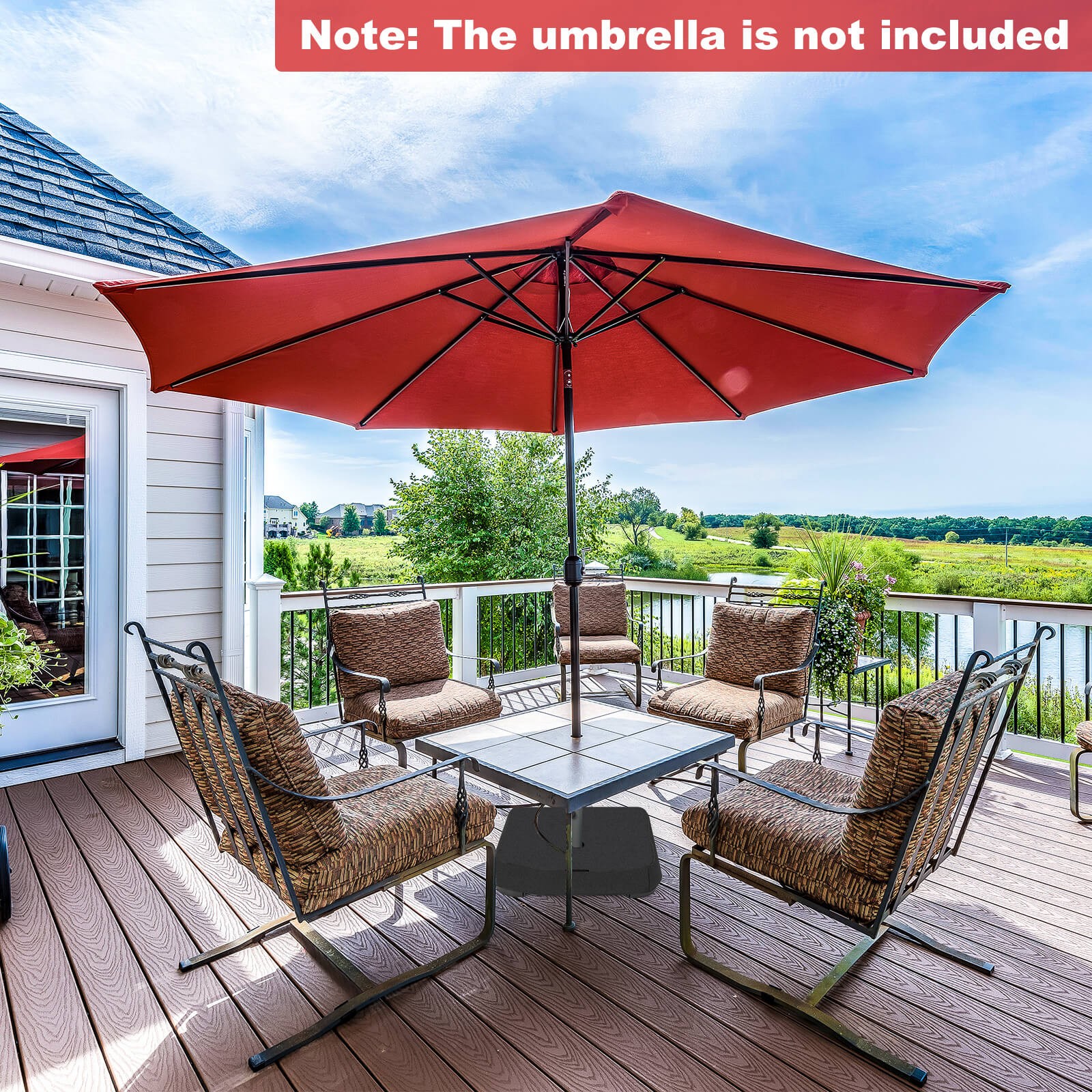 Patio Market Offset Umbrella Stand Holder Base Sand Filled Sandbags Outdoor