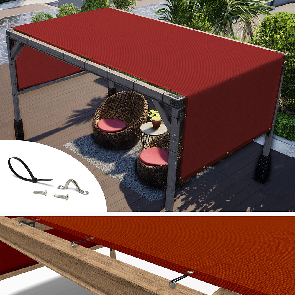 ColourTree Pergola Sun Shade Cover Universal Replacement Canopy,Red